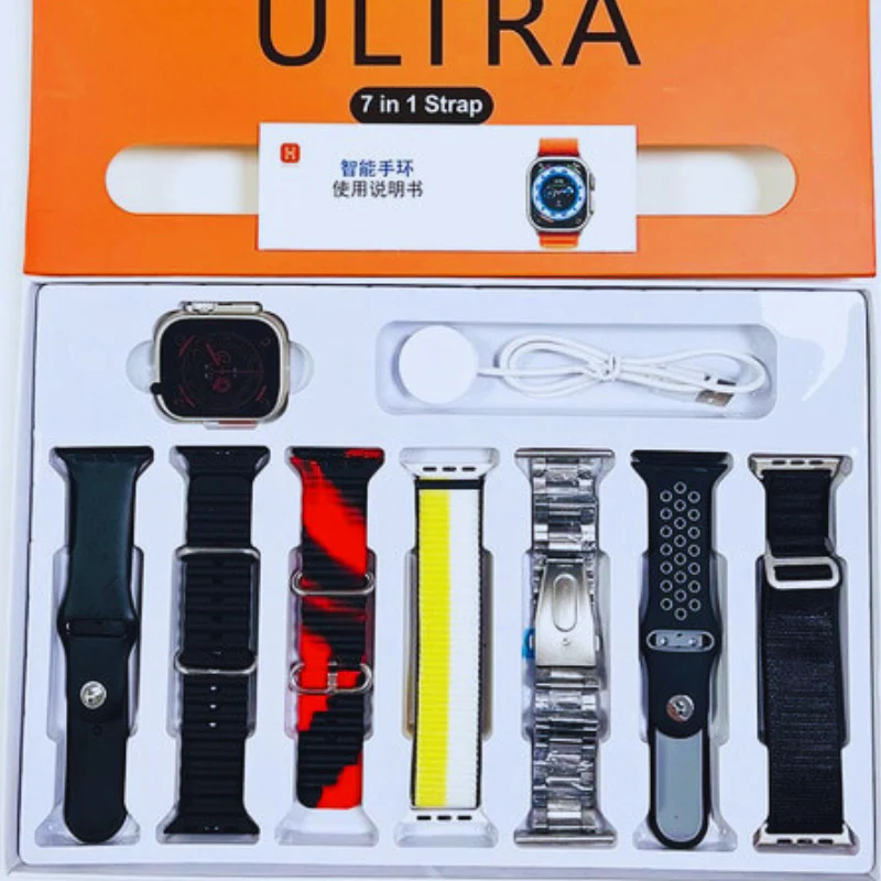 7 Strap Smartwatch with Silver Aluminium Case