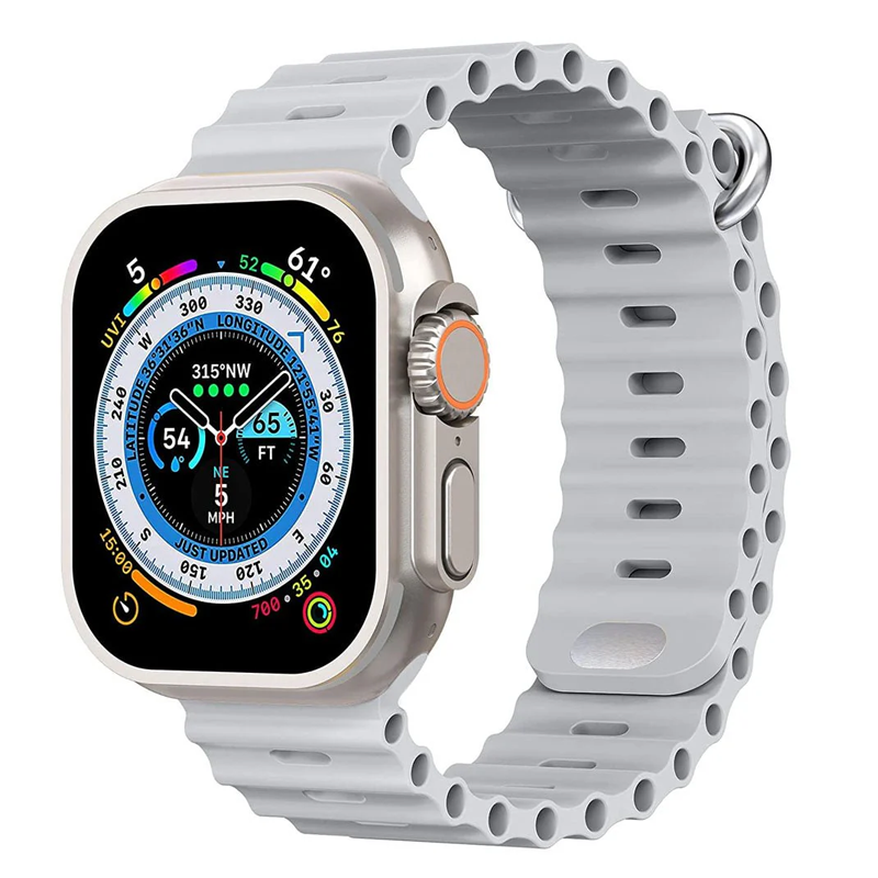 7 Strap Smartwatch with Silver Aluminium Case